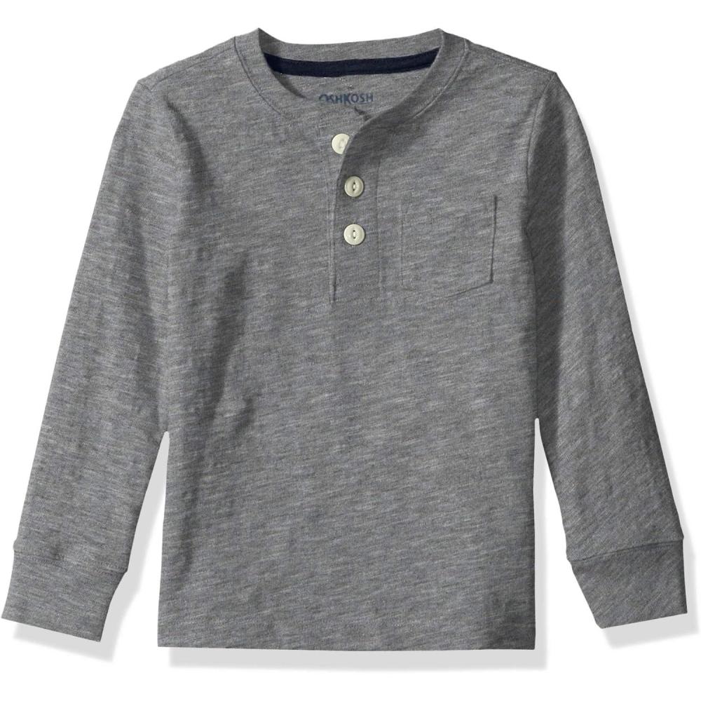 imageOSHKOSH BGOSH Boys LongSleeve Raglan HenleyGrey