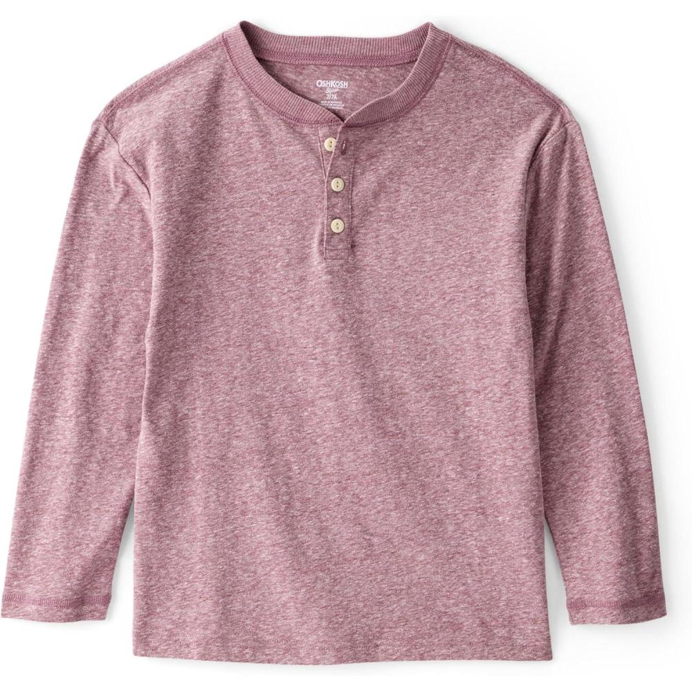imageOSHKOSH BGOSH Boys LongSleeve Raglan HenleyRed