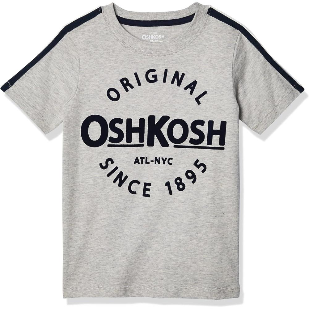 imageOSHKOSH BGOSH Boys Short Sleeve Logo TeeGrey HeatherNavy