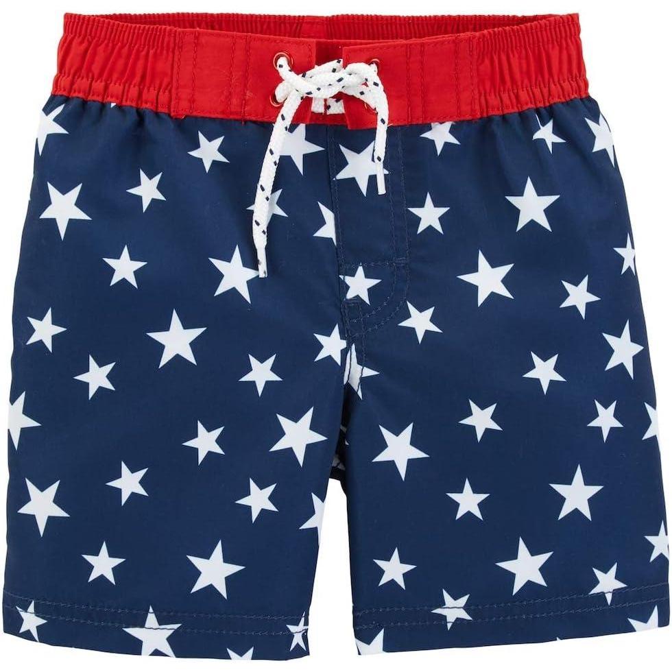imageOSHKOSH BGOSH Boys Swim TrunksBlue White Stars