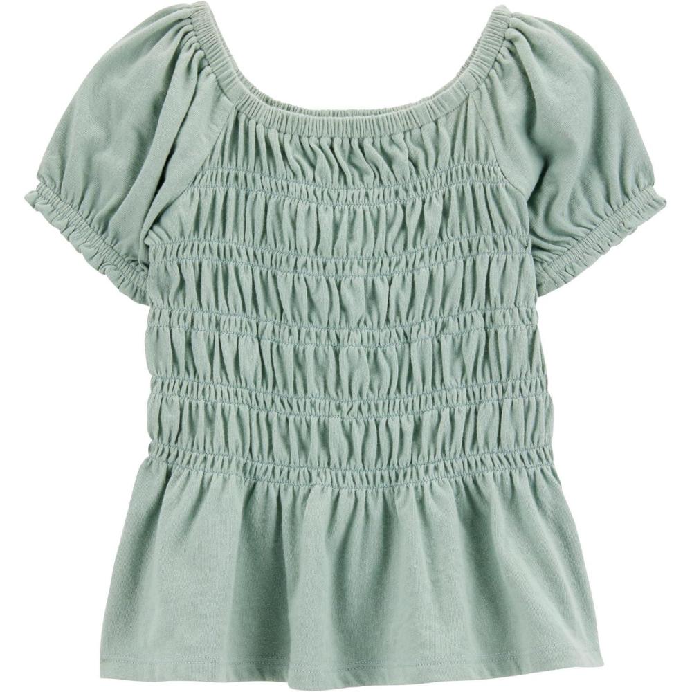 imageOSHKOSH BGOSH Girls Fashion TopGreen Smocked