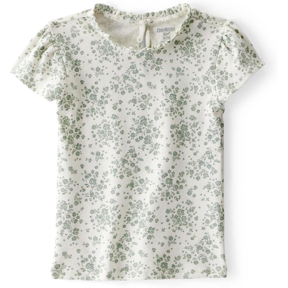 imageOSHKOSH BGOSH Girls Fashion TopGreen and White Floral