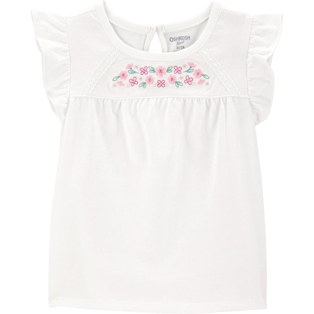 imageOSHKOSH BGOSH Girls Fashion TopWhite Flowers