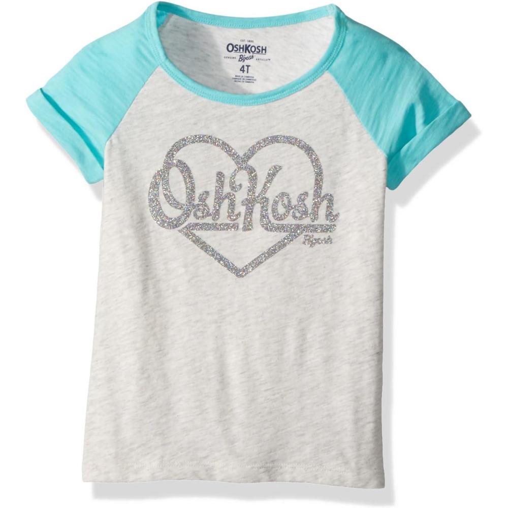 imageOSHKOSH BGOSH Girls Logo TeesTeal Grey Heather