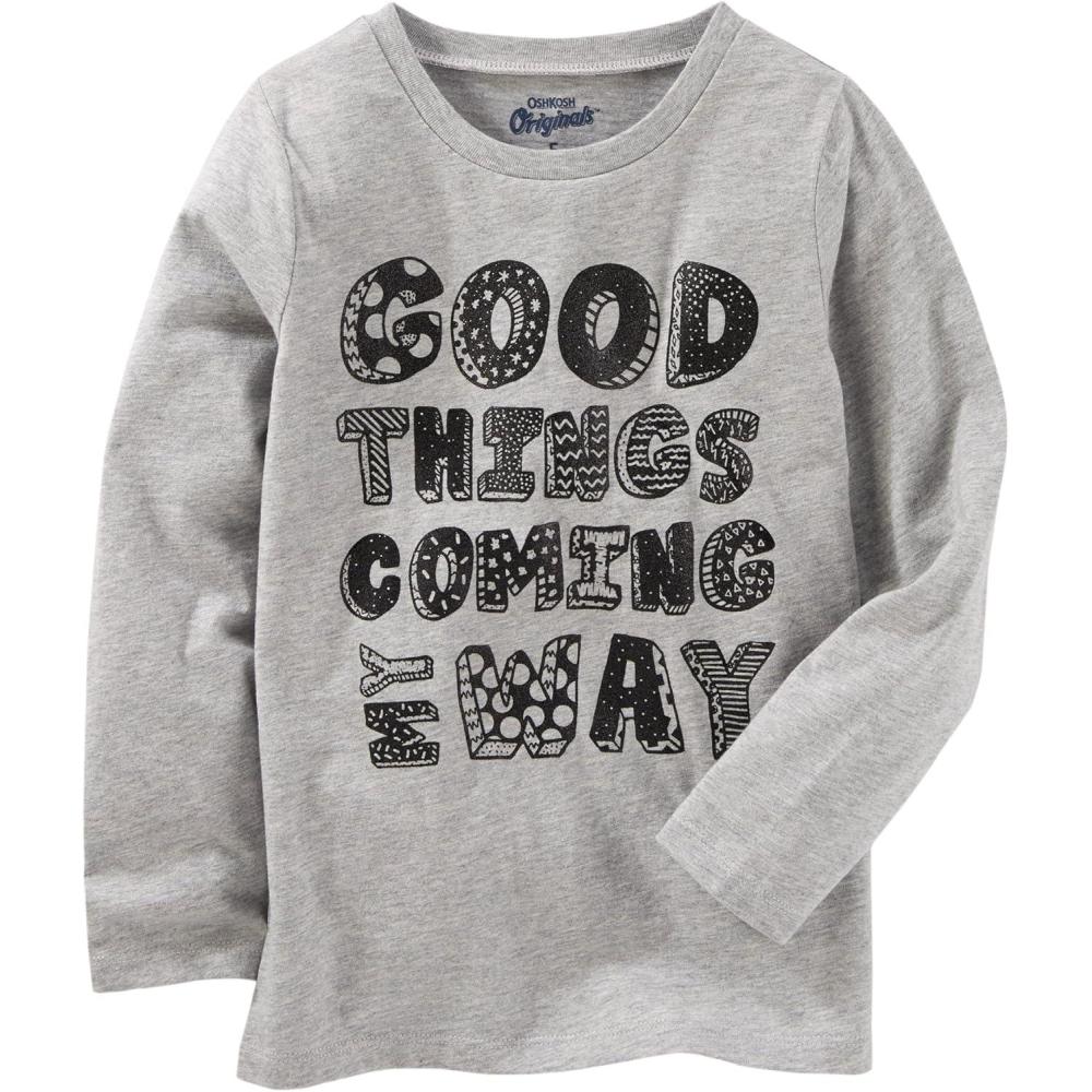 imageOSHKOSH BGOSH Girls LongSleeve TeeGrey Good Things