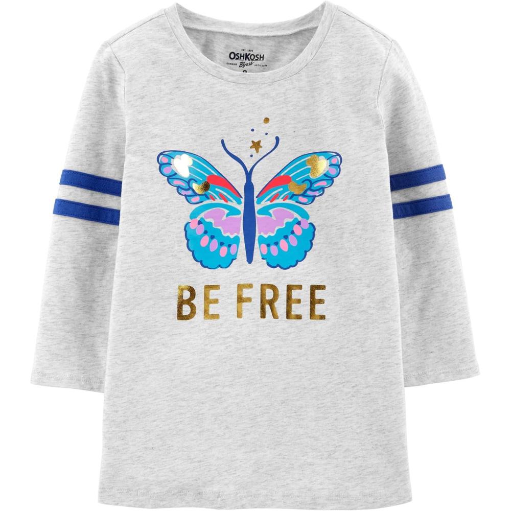 imageOSHKOSH BGOSH Girls LongSleeve TeeSubtle Heather Grey