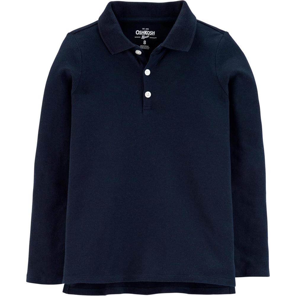 imageOSHKOSH BGOSH Girls LongSleeve Uniform PoloDeep Navy Blue