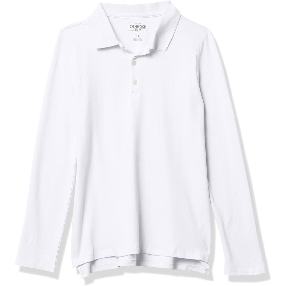 imageOSHKOSH BGOSH Girls LongSleeve Uniform PoloWhite