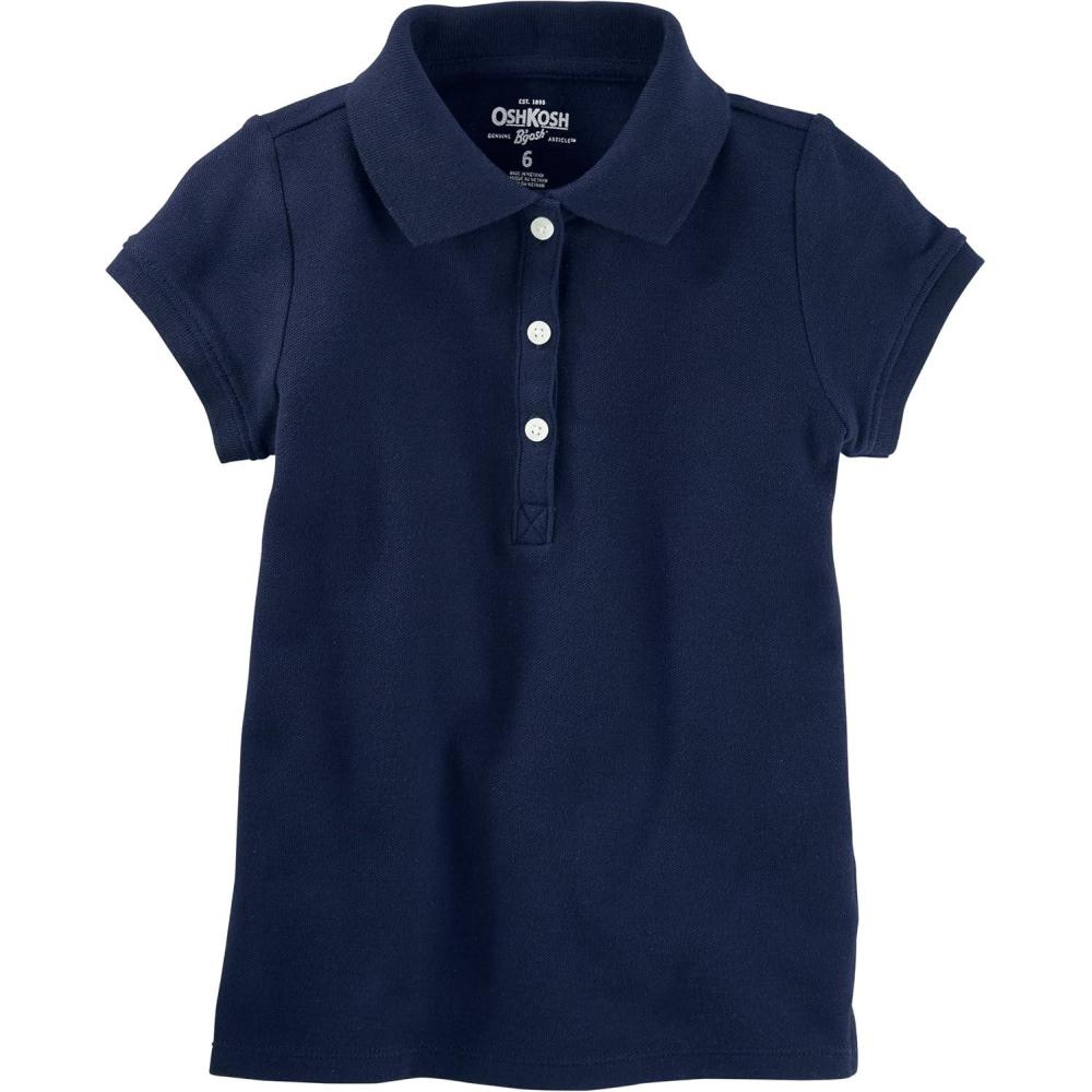 imageOSHKOSH BGOSH Girls ShortSleeve Uniform PoloDeep Navy Blue