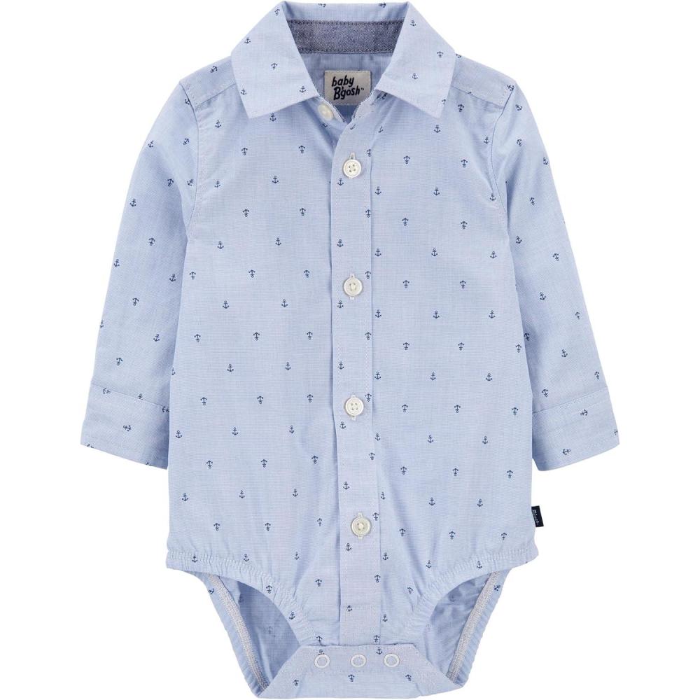 imageOSHKOSH BGOSH babyboys Buttonfront BodysuitBlue Anchor