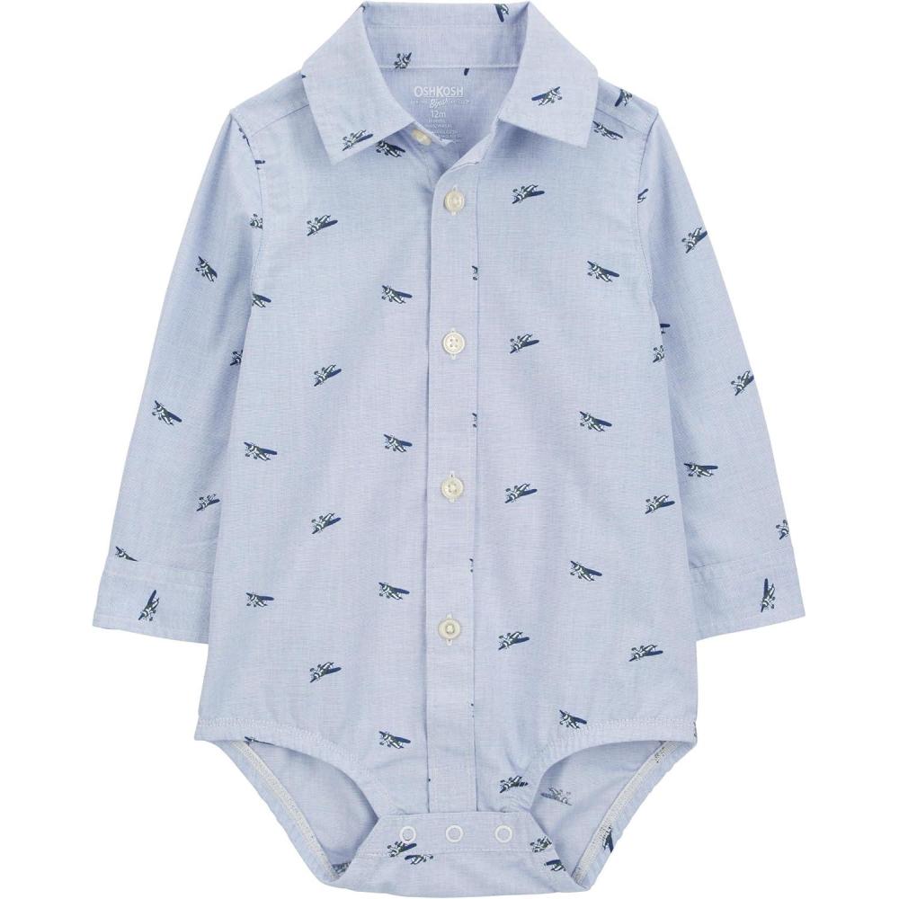 imageOSHKOSH BGOSH babyboys Buttonfront BodysuitBlue Plane