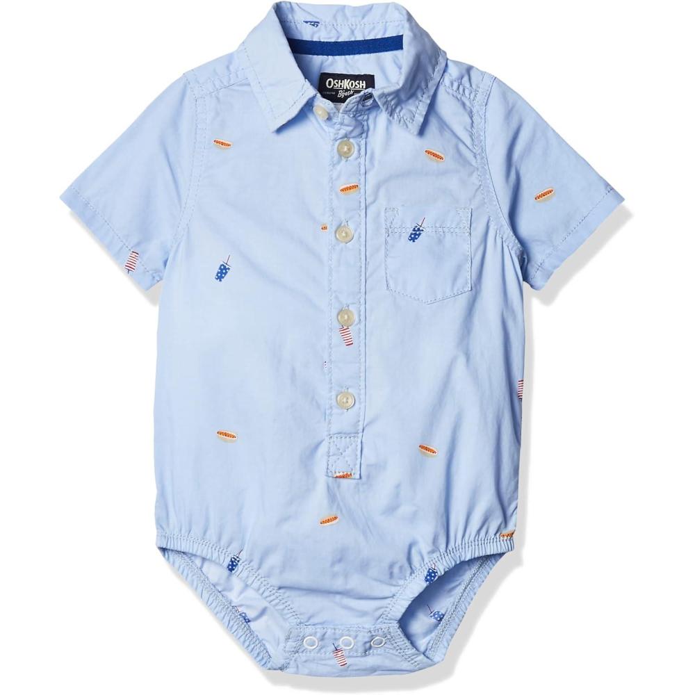 imageOSHKOSH BGOSH babyboys Buttonfront BodysuitFood Print