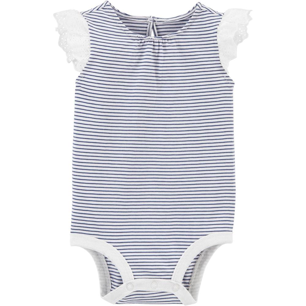imageOSHKOSH BGOSH babygirls Shortsleeve BodysuitBlue Stripes