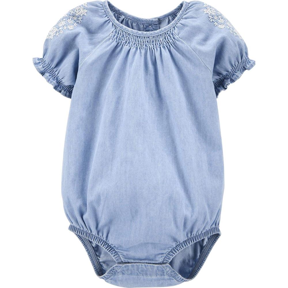 imageOSHKOSH BGOSH babygirls Shortsleeve BodysuitIris Blue Wash