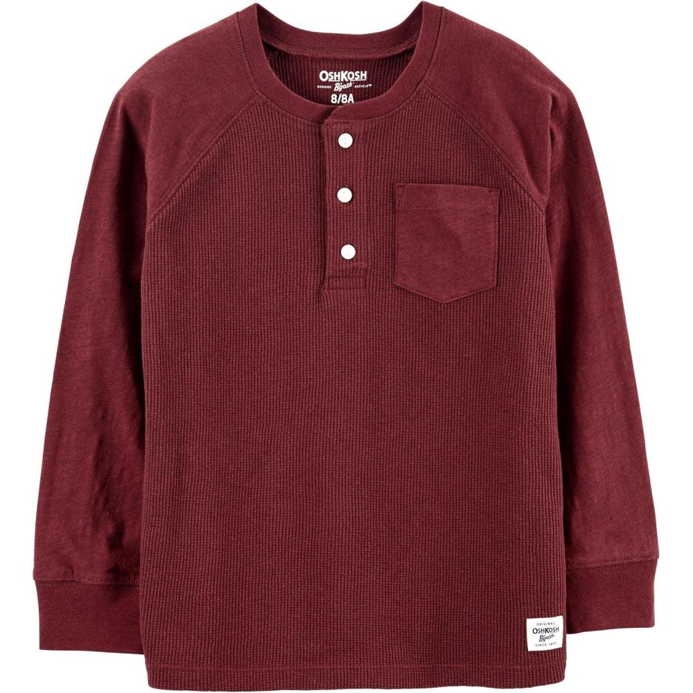 imageOSHKOSH BGOSH boys Thermal Pocket HenleyDark Red
