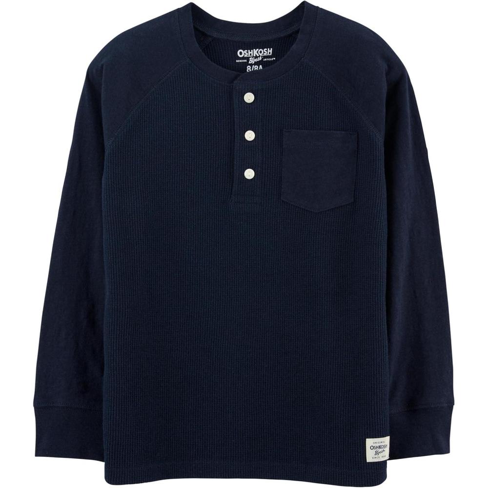 imageOSHKOSH BGOSH boys Thermal Pocket HenleyDeep Navy