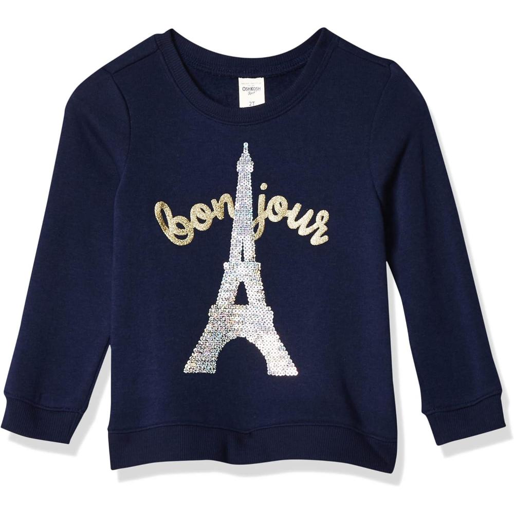 imageOSHKOSH BGOSH girls Flip Sequin PulloverBonjour Glitter