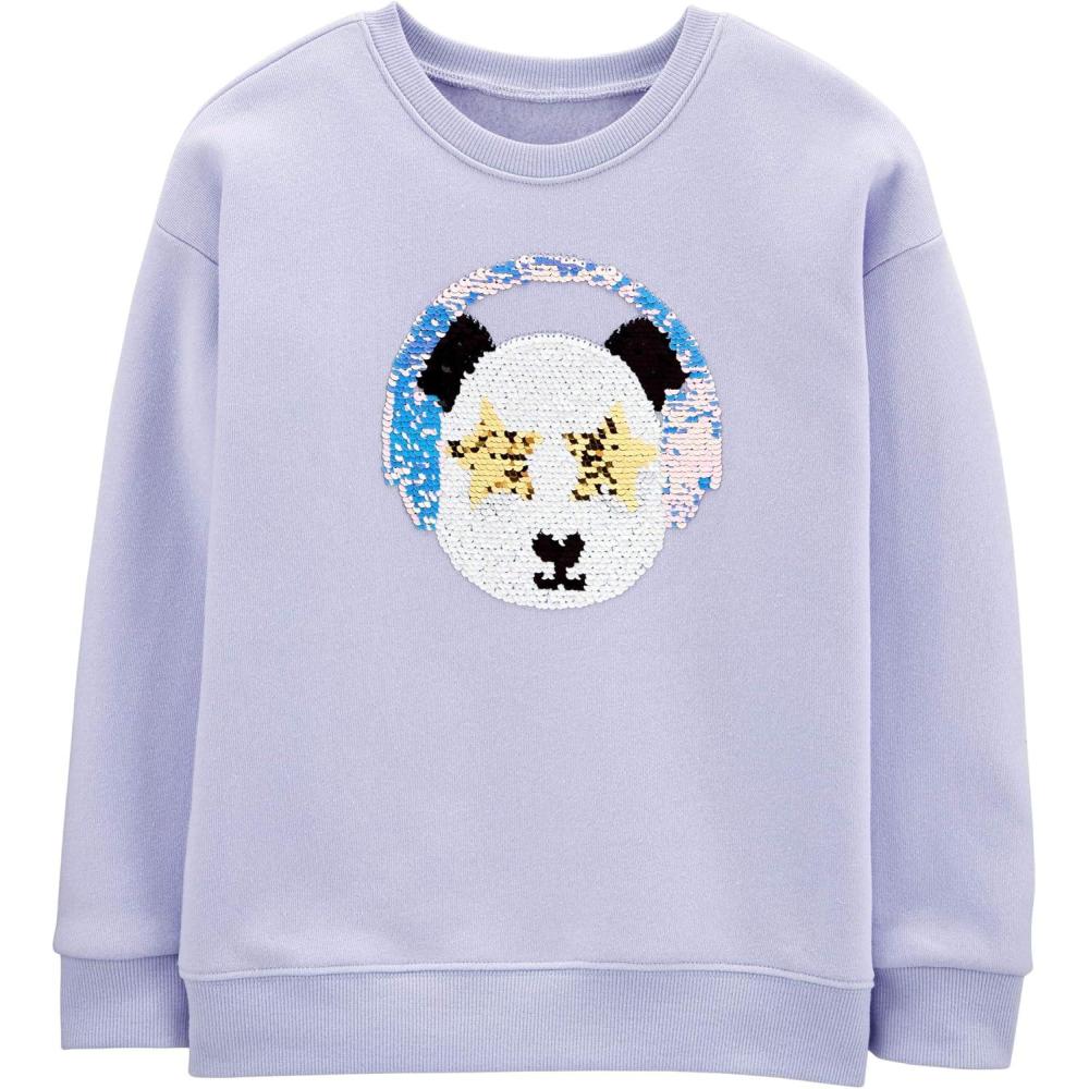 imageOSHKOSH BGOSH girls Flip Sequin PulloverLavender Friend