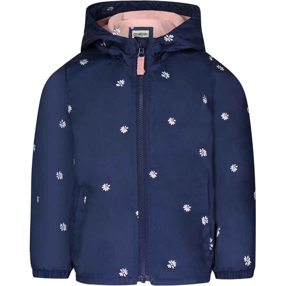 imageOSHKOSH BGOSH girls Midweight Hooded Fashion Jacket Coat With Fleece LiningBlue Daisy