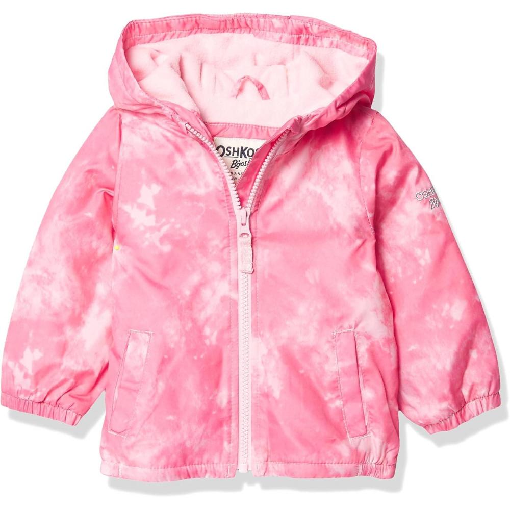 imageOSHKOSH BGOSH girls Midweight Hooded Fashion Jacket Coat With Fleece LiningFuchsia Tie Dye