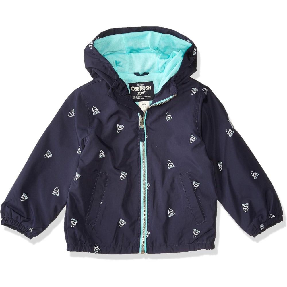imageOsh Kosh Boys Little JerseyLined Lightweight JacketNavy Glow in the Dark Shark