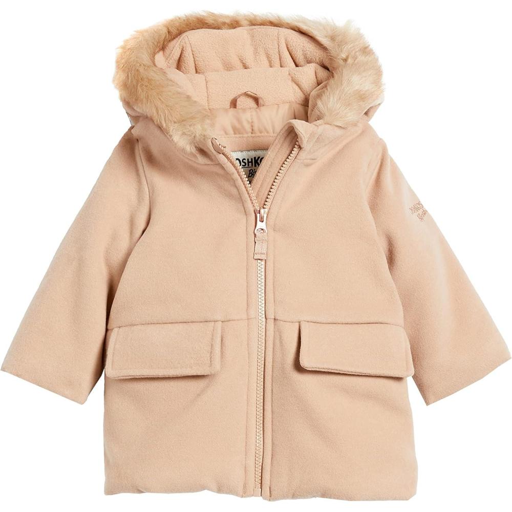 imageOsh Kosh Girls Toddler Sweet Faux Wool Jacket Dress CoatCamel
