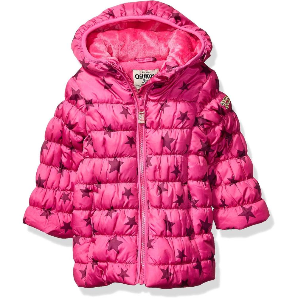 imageOshKosh BGosh Girls Perfect Colorblocked Heavyweight Jacket CoatWild Mulberry Magenta