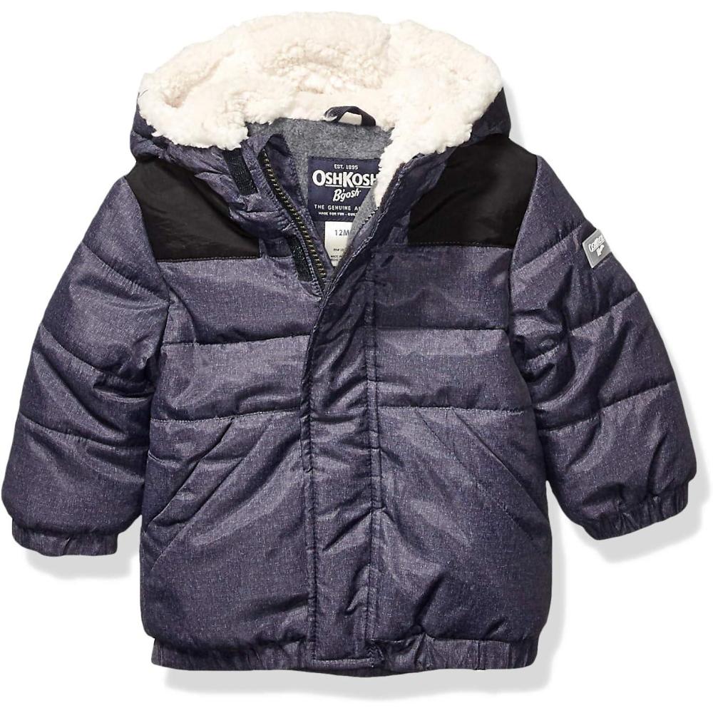 imageOshKosh BGosh boys Heavyweight Winter Jacket With Sherpa LiningDark Grey HeatherVery Black