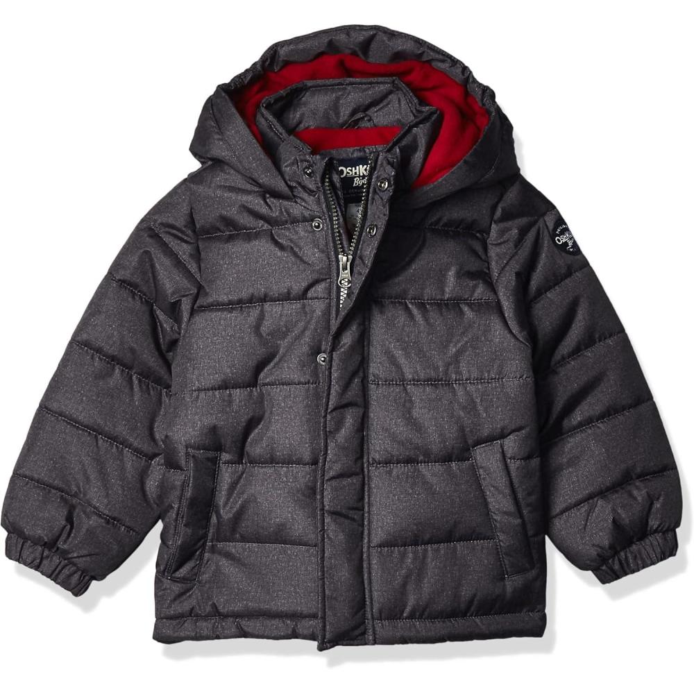 imageOshKosh BGosh boys Heavyweight Winter Jacket With Sherpa LiningDark GreyRed Lining
