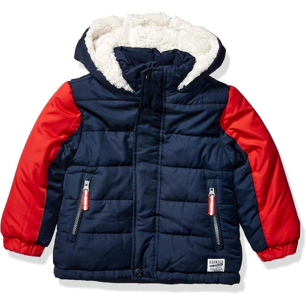 imageOshKosh BGosh boys Heavyweight Winter Jacket With Sherpa LiningDeep Navy Red