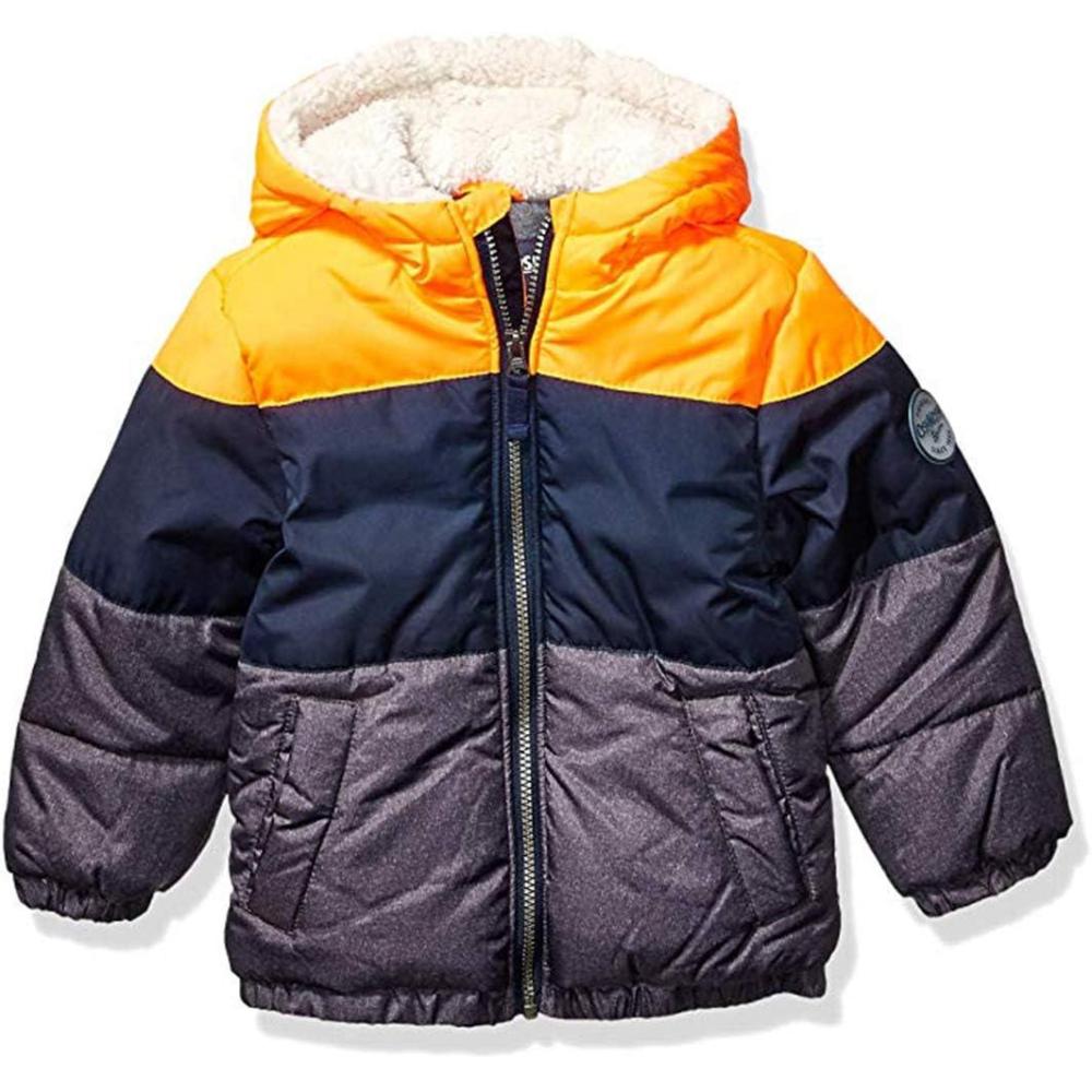 imageOshKosh BGosh boys Heavyweight Winter Jacket With Sherpa LiningOrange Color Block Trio