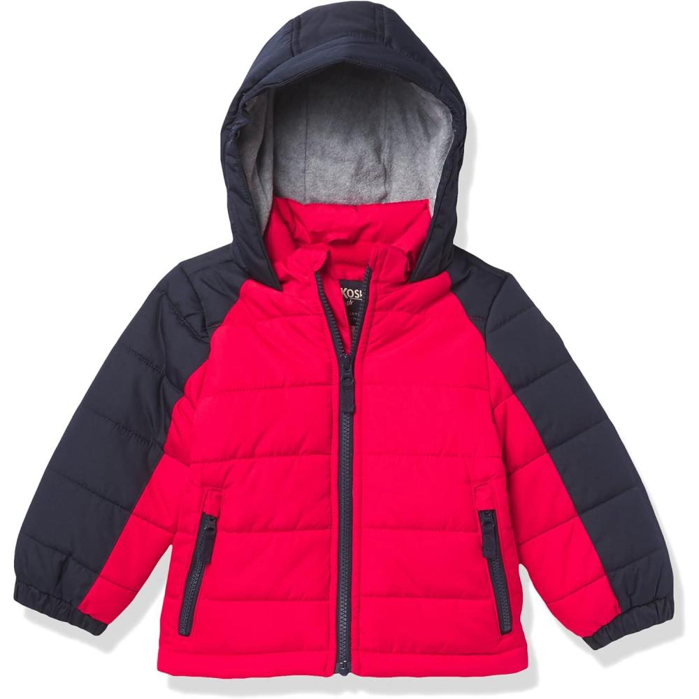 imageOshKosh BGosh boys Heavyweight Winter Jacket With Sherpa LiningRedDeep Navy