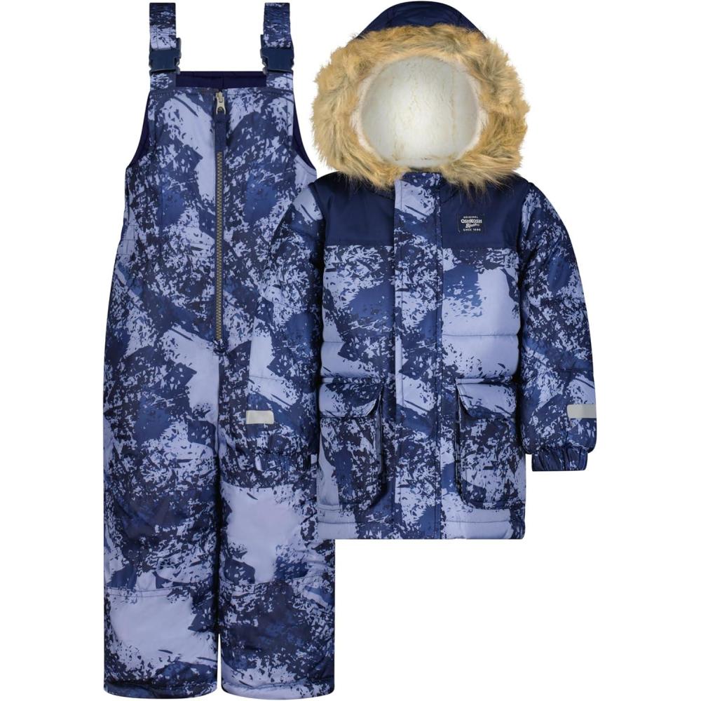 imageOshKosh BGosh boys Ski Jacket and Snowbib Snowsuit SetBlue Abstract