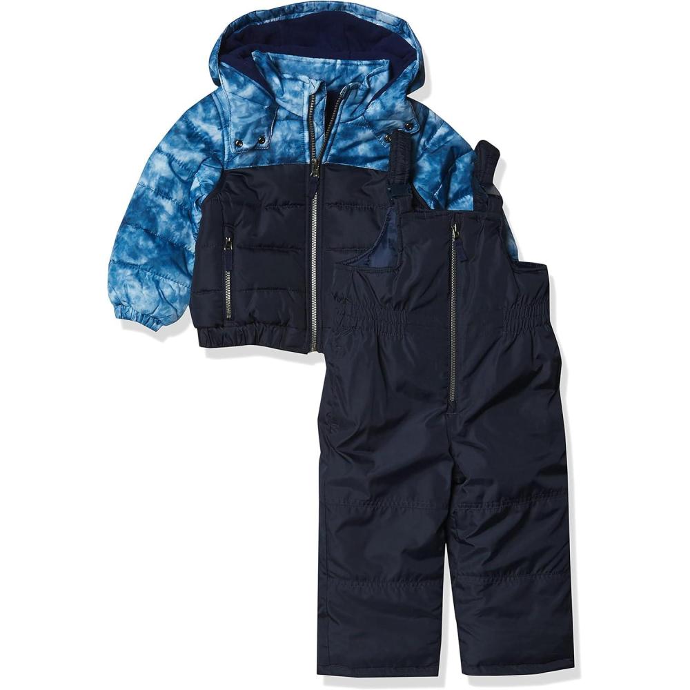 imageOshKosh BGosh boys Ski Jacket and Snowbib Snowsuit SetBlue Tie Dye Print