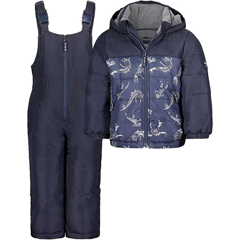imageOshKosh BGosh boys Ski Jacket and Snowbib Snowsuit SetNavy Dino