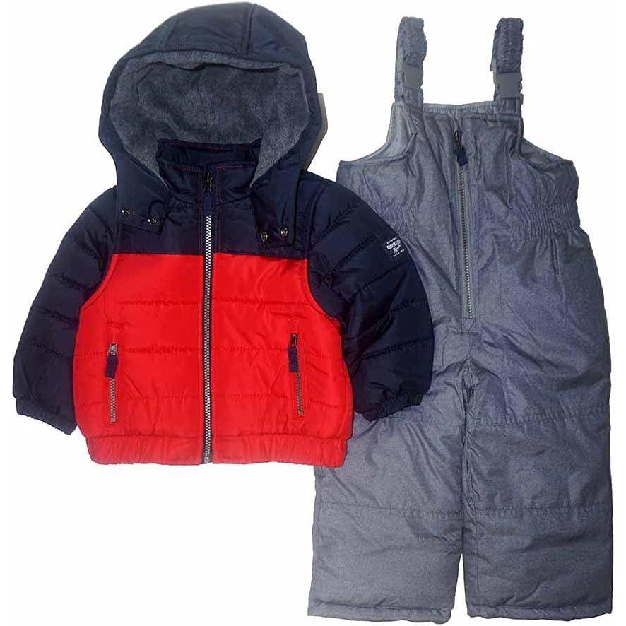 imageOshKosh BGosh boys Ski Jacket and Snowbib Snowsuit SetRed and Navy