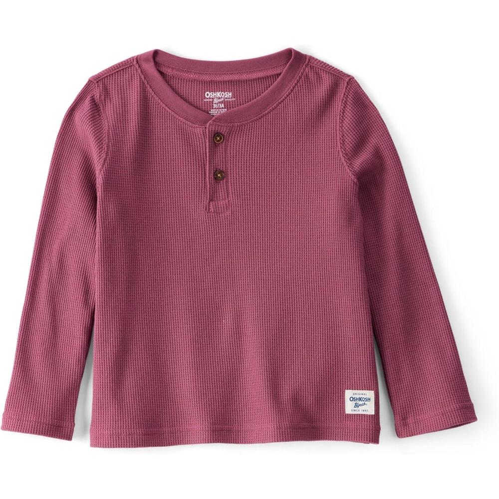 imageOshKosh Boys Long Sleeve Henley Red 3T