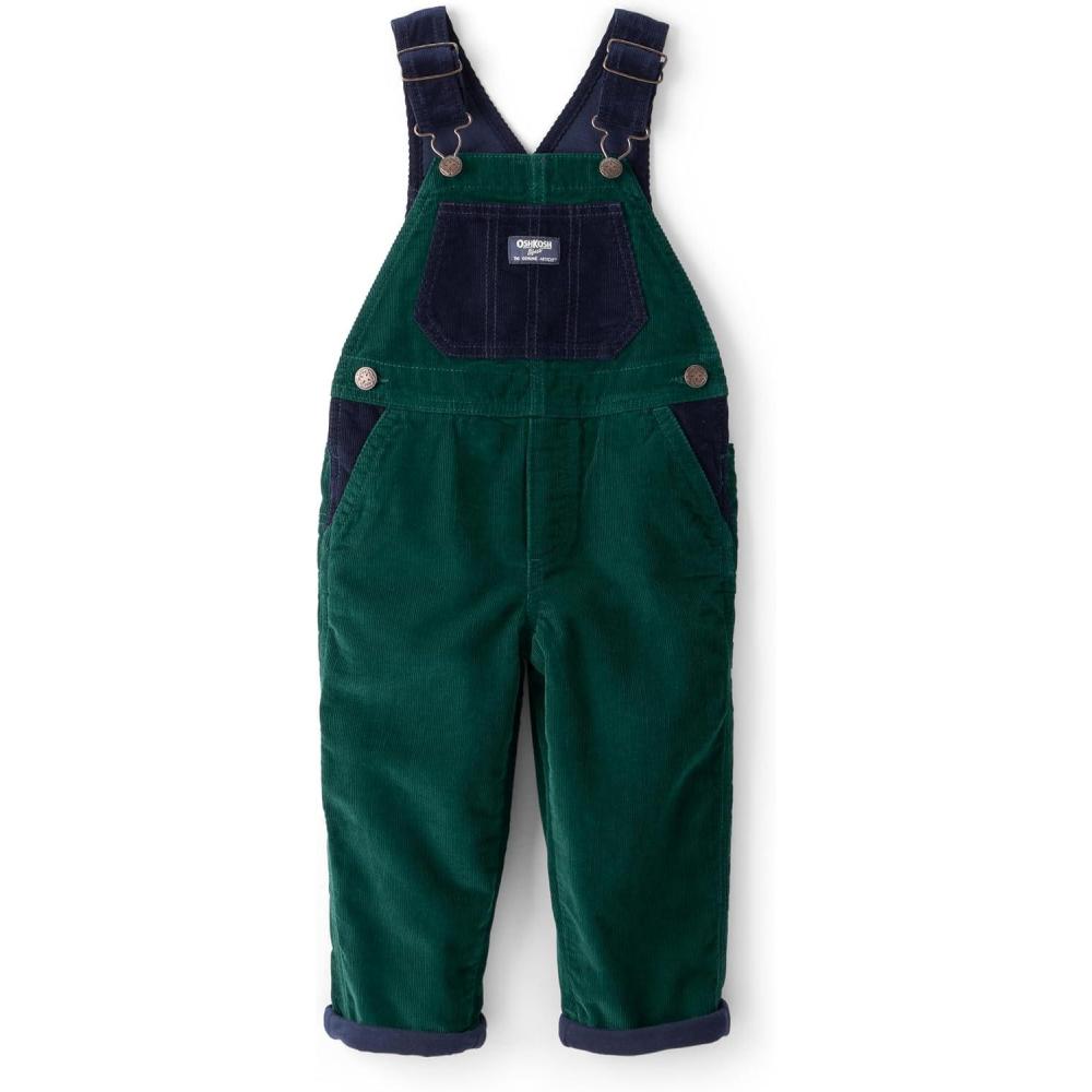 imageOshkosh Boys Worlds Best Overalls Green Corduroy 3T