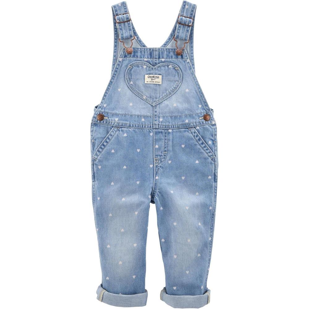 imageOshkosh Girls Worlds Best OverallsDenim Hearts
