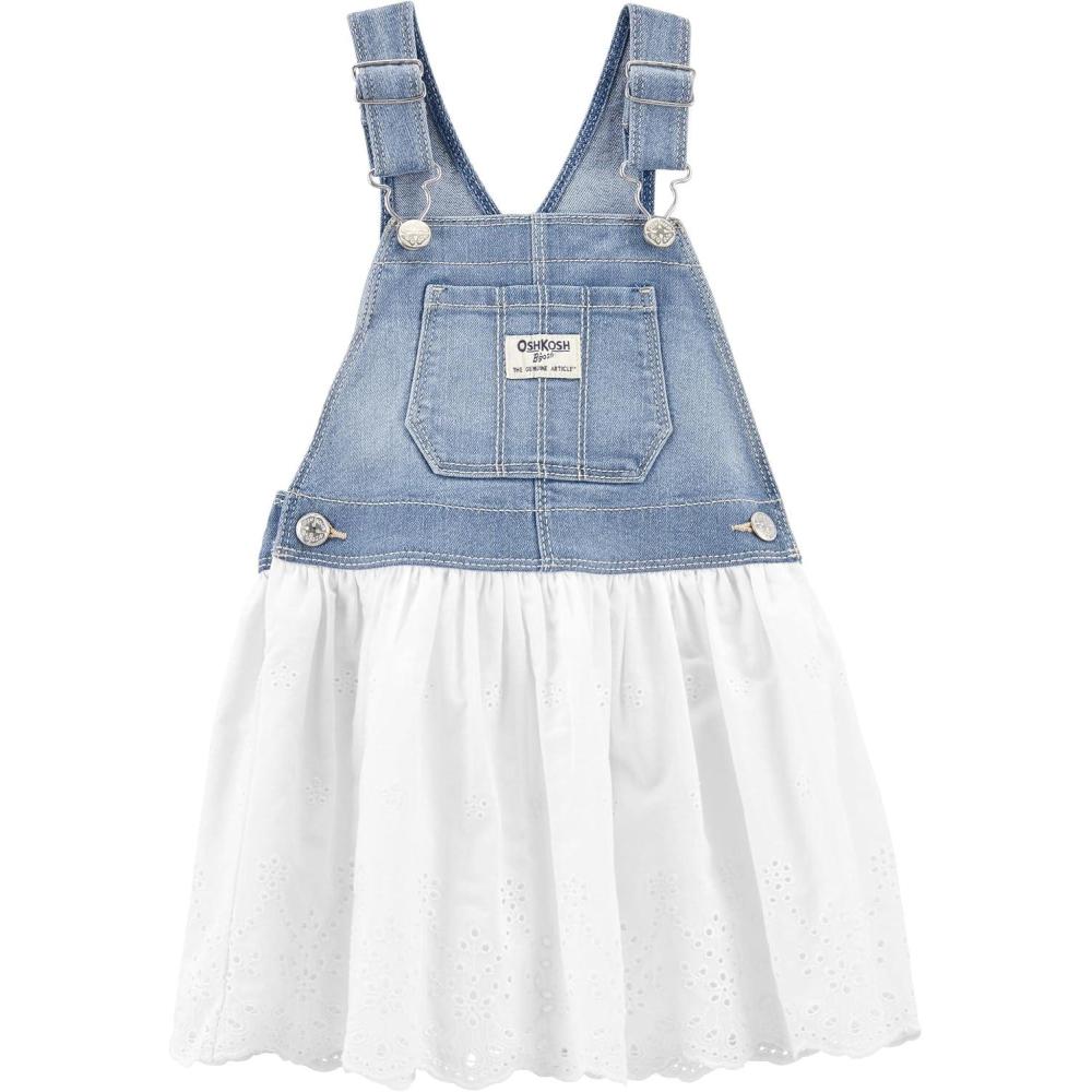 imageOshkosh Girls Worlds Best OverallsDenim White Jumper