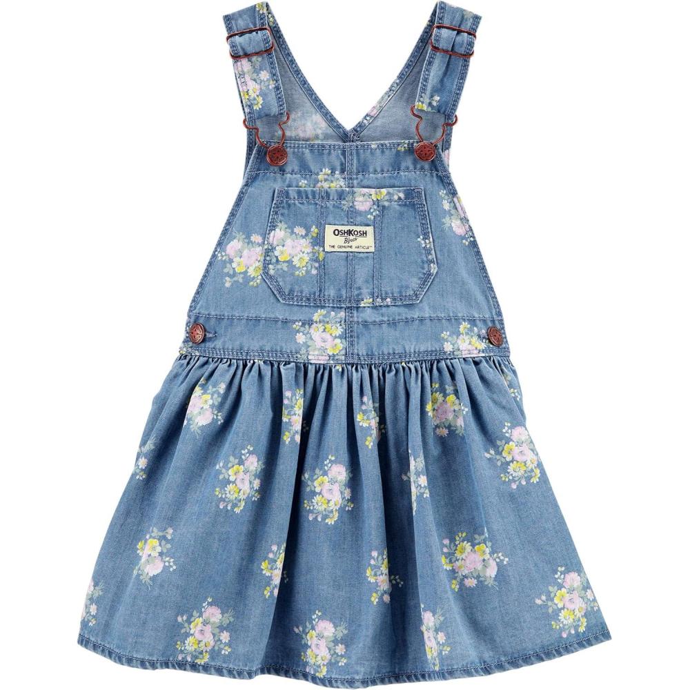 imageOshkosh Girls Worlds Best OverallsFloral Skirtall