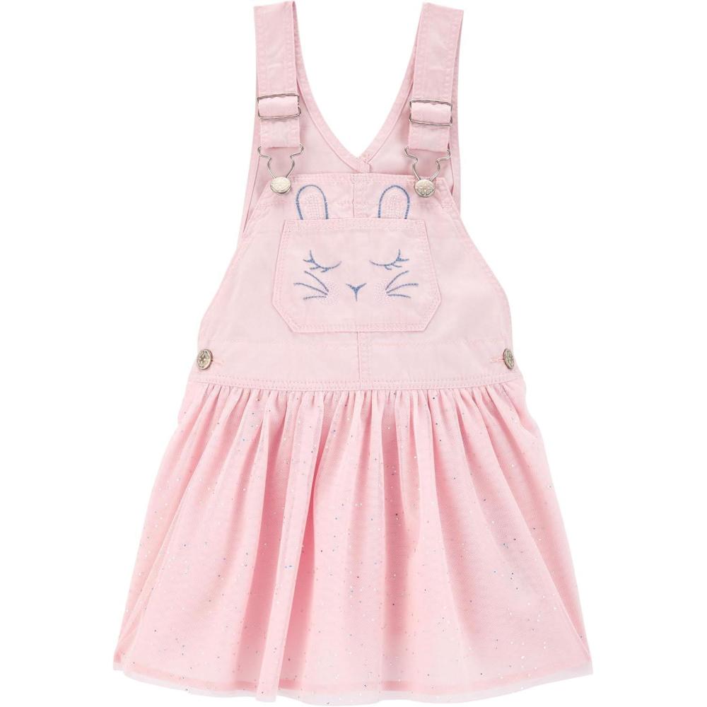 imageOshkosh Girls Worlds Best OverallsPink Bunny Wbo