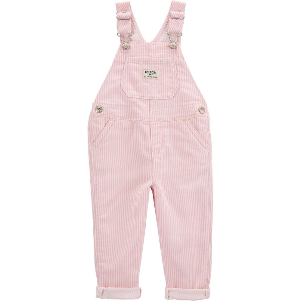 imageOshkosh Girls Worlds Best OverallsPink Hickory Stripe