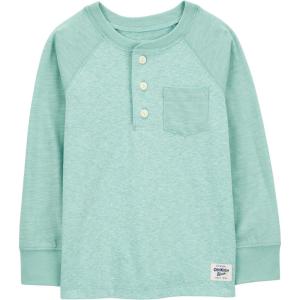 OSHKOSH B’GOSH Boys’ Long-Sleeve Raglan Henley(Teal)