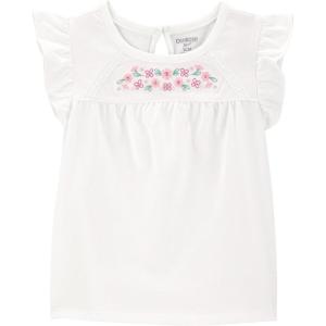 OSHKOSH B’GOSH Girls’ Fashion Top(White Flowers)