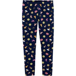 OSHKOSH B’GOSH Girls’ Full Length Leggings(Navy Emojis)
