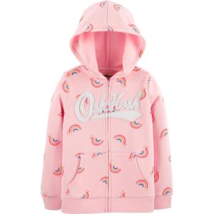 OSHKOSH B’GOSH Girls’ Logo Hoodie(Pink Rainbows)