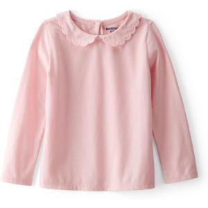 OSHKOSH B’GOSH Girls Long Sleeve Fashion Top(Pink Scalloped Collar)
