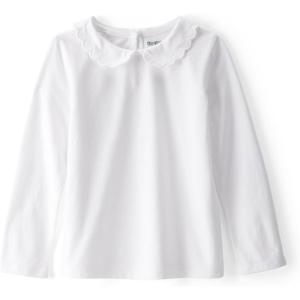 OSHKOSH B’GOSH Girls Long Sleeve Fashion Top(White Scalloped Collar)