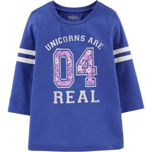 OSHKOSH B’GOSH Girls’ Long-Sleeve Tee(Brightest Blue)